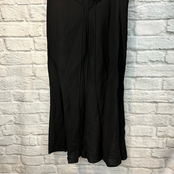 NWT XD Xenia Design Euro 46 Black Pleated Linen Blend Maxi Skirt - Picture 6 of 12